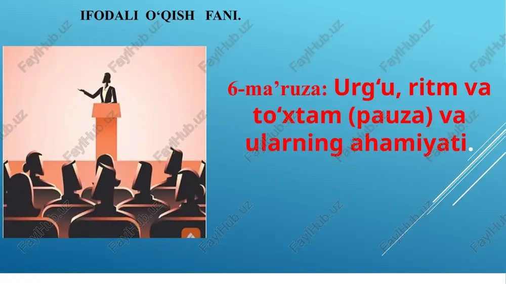 urg‘u ritm va to‘xtam pauza va ularning ahamiyati. — PPTX