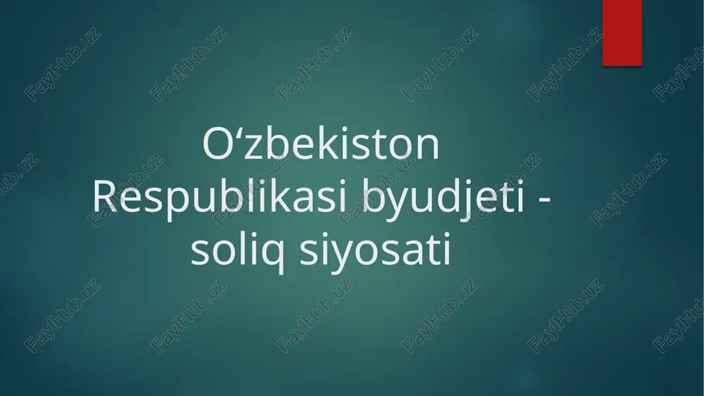 byudjet–soliqsiyosati — PPTX