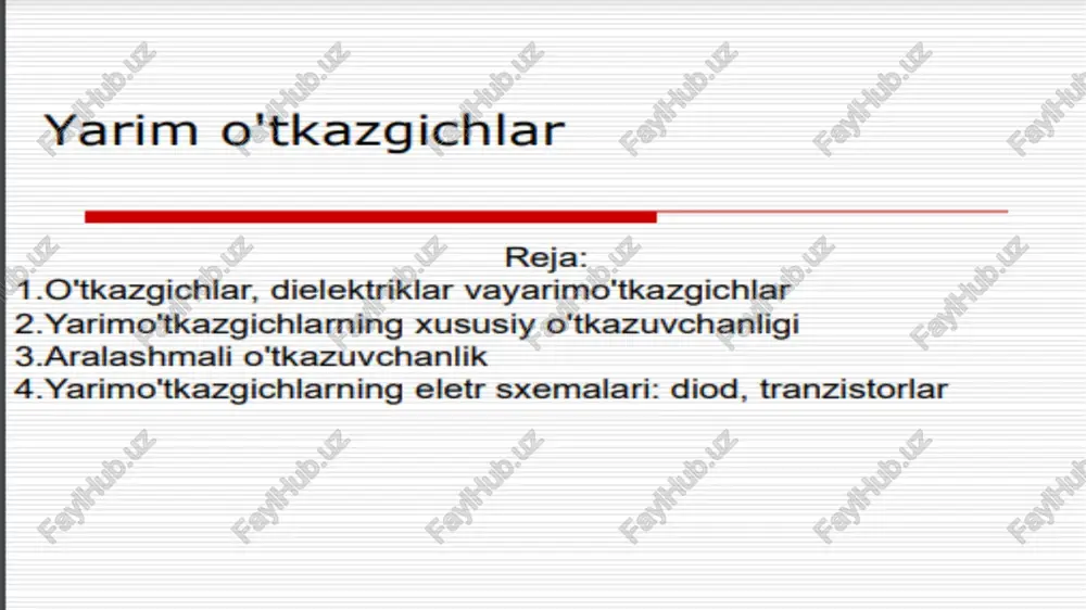 yarim o'tkazgichlar — PPTX