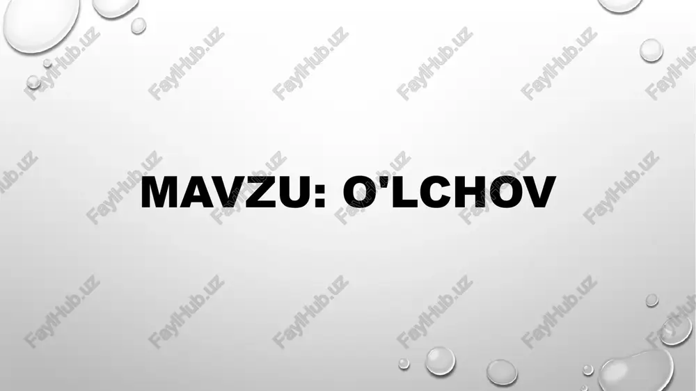 o'lchov — PPTX