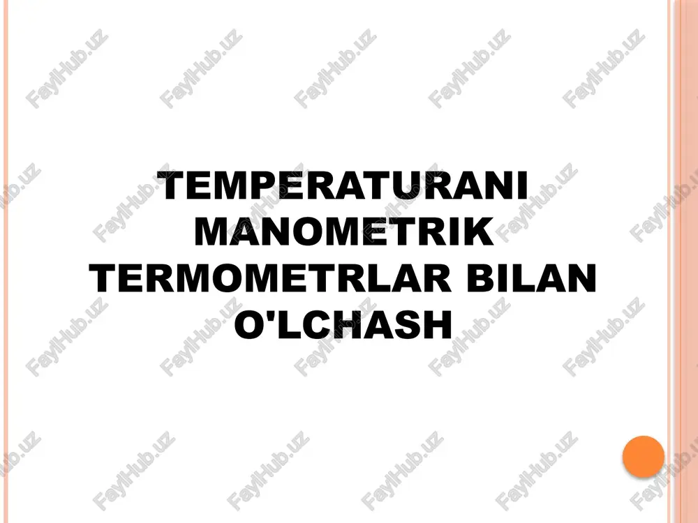 manometrik termometrlar — PPTX