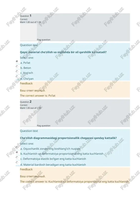 cho’zilish va siqilish materiali — DOCX