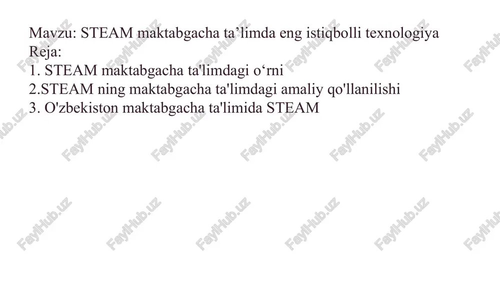 steam-maktabgacha ta'limda eng istiqbolli texnologiya — PPTX