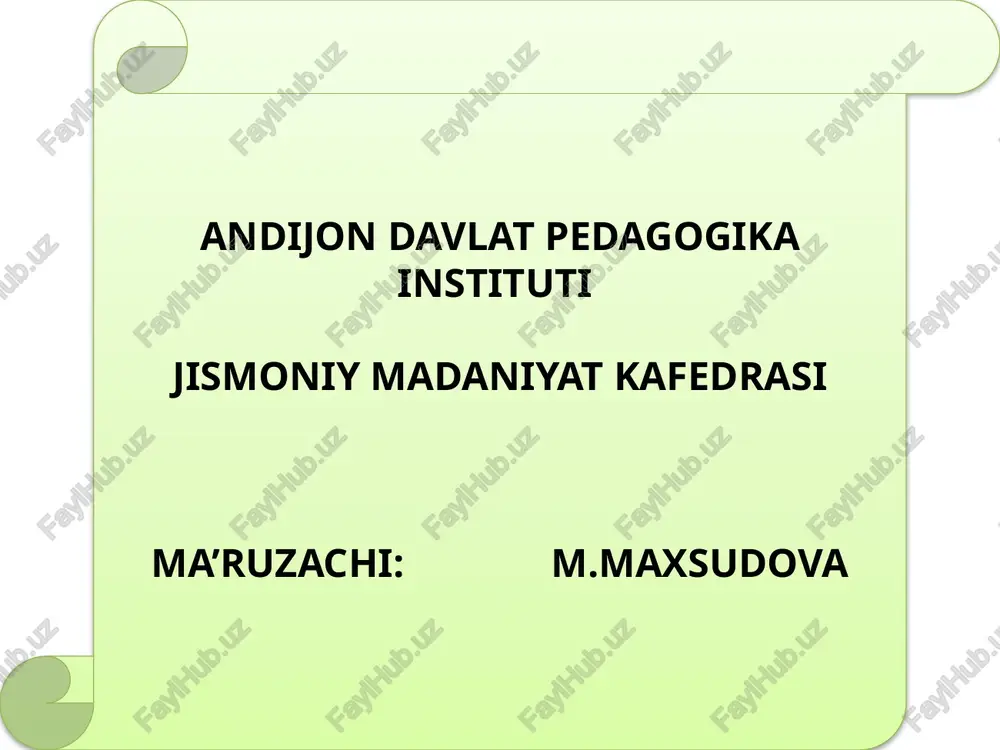 jismoniy madaniyat kafedrasi — PPTX