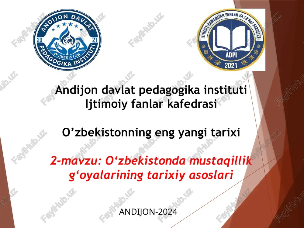 o’zbekistonning eng yanigitarixi — PPTX