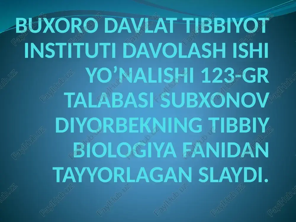 hujayraning hayotiy sikli va bo'linishi slaydi — PPTX