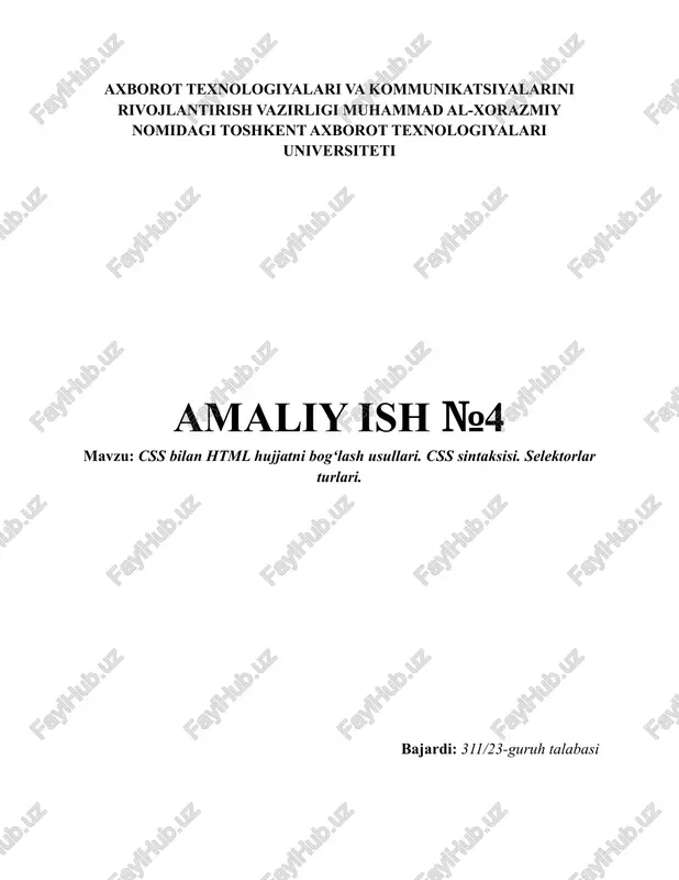 css bilan html hujjatni bog‘lash usullari — DOCX