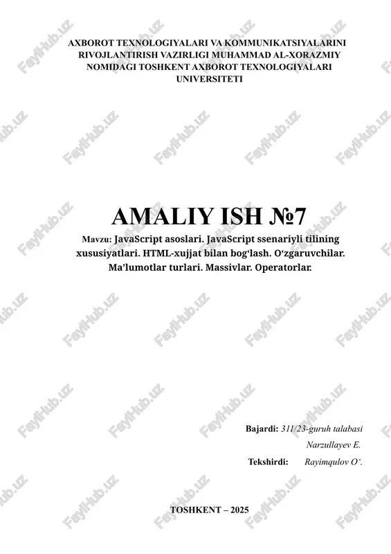 javascript asoslari — DOCX