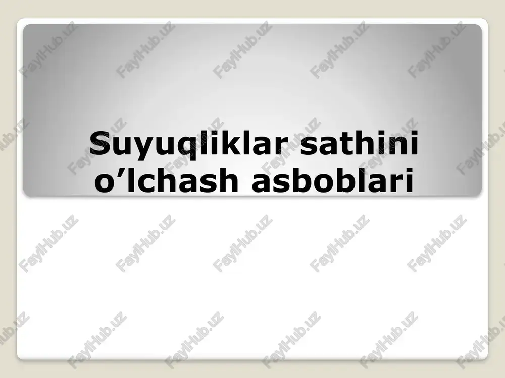 sathni o’lchash asboblari — PPTX