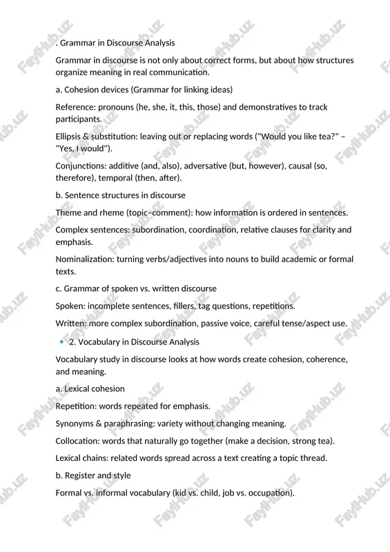 grammar in discourse analysis — DOCX