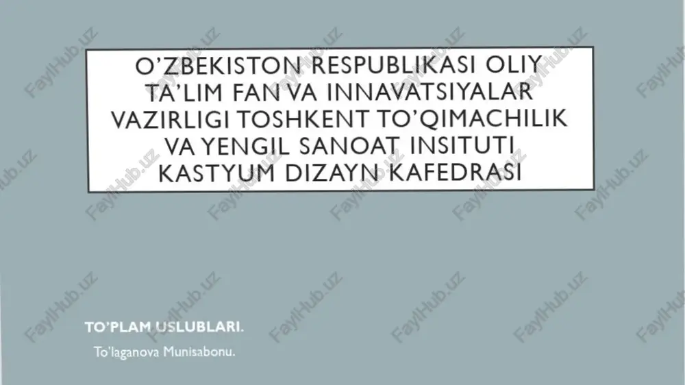 to'plam uslublari — PPTX