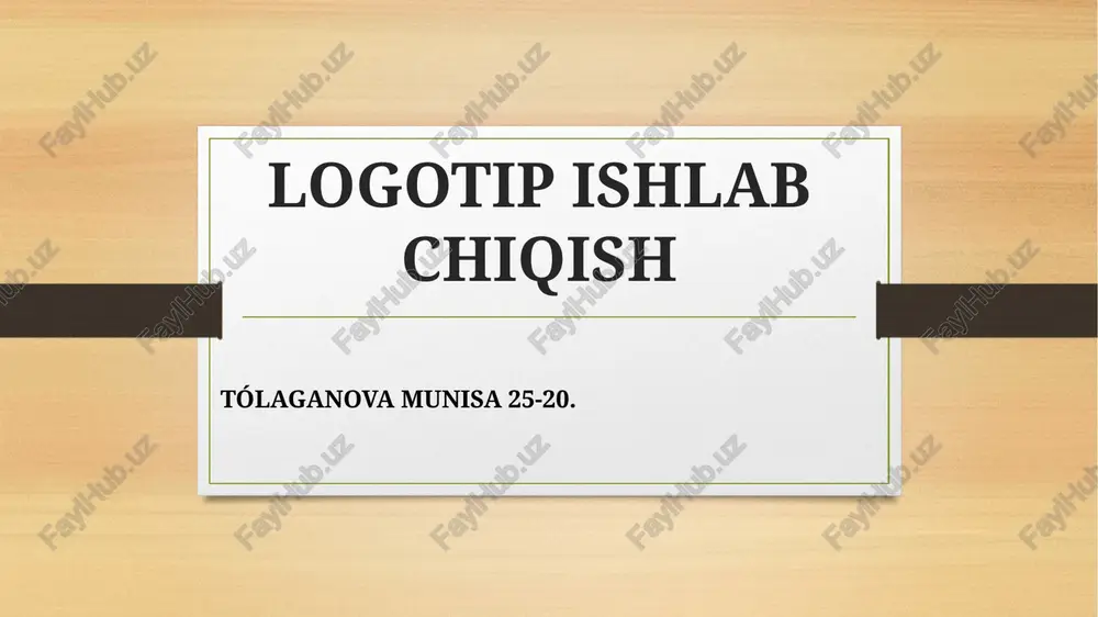 logotip ishlab chiqish — PPTX