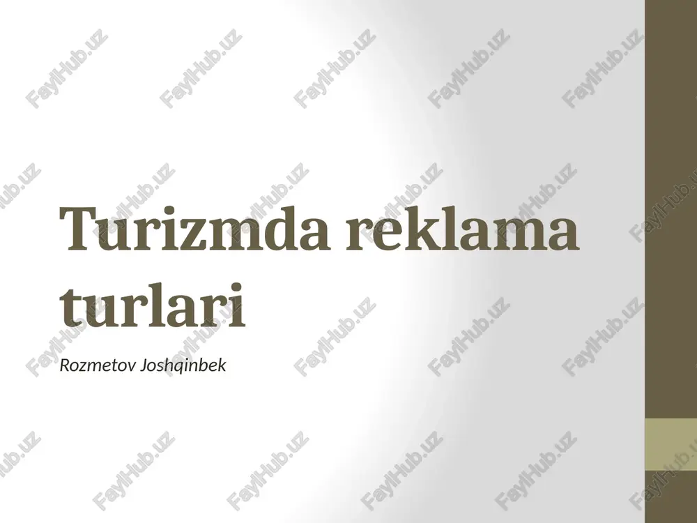 turizm dareklama turlari — PPTX