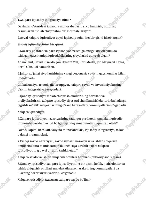 xalqaro iqtisodiyot — DOCX