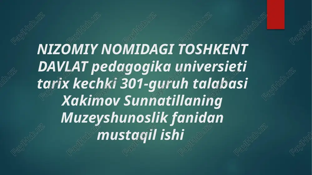 o’zbekiston davlat sanʼat muzeyi — PPTX