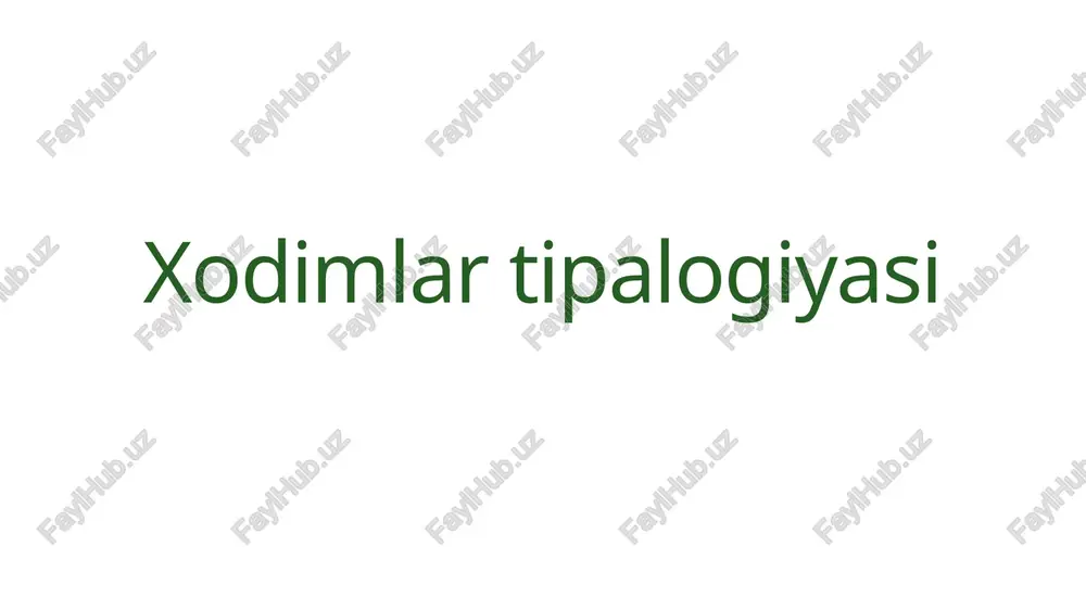 xodimlar tipalogiyasi — PPTX