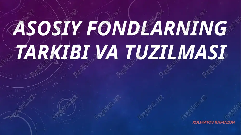 asosiy fondlar — PPTX