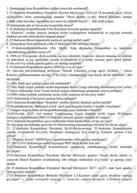 qoraqalpog'iston respublikasi rahbari — DOC