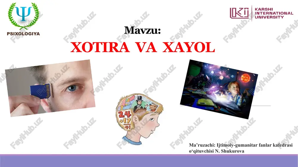 xotira va xayol — PPTX