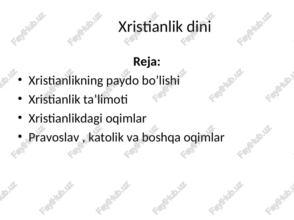 xristianlik dini — PPT