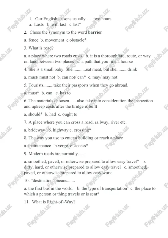 english language lessons — DOCX