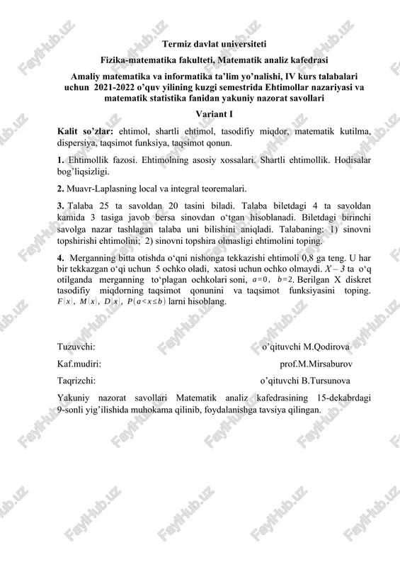 amaliy matematika va informatika ta'limi — DOCX