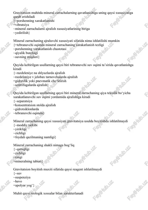 mineral zarrachalarning qavatlanishi — DOCX