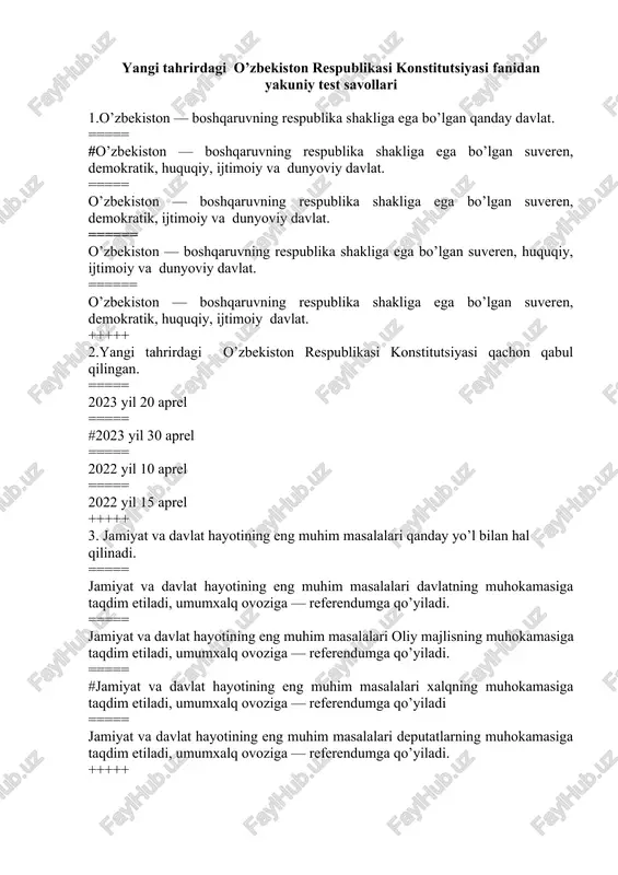 o’zbekiston respublikasi konstitutsiyasi — DOCX