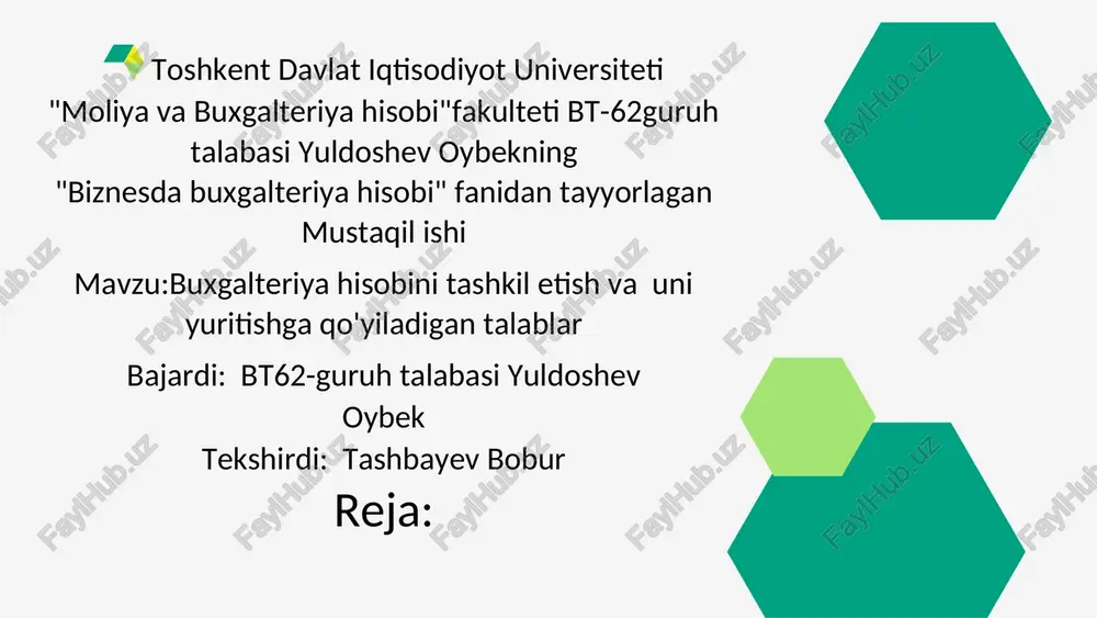 biznesda buxgalteriya hisobi — DOCX