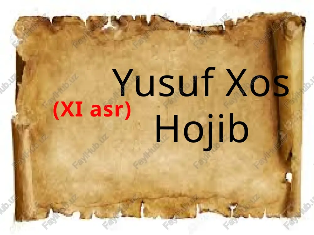 yusuf xos hojib — PPTX