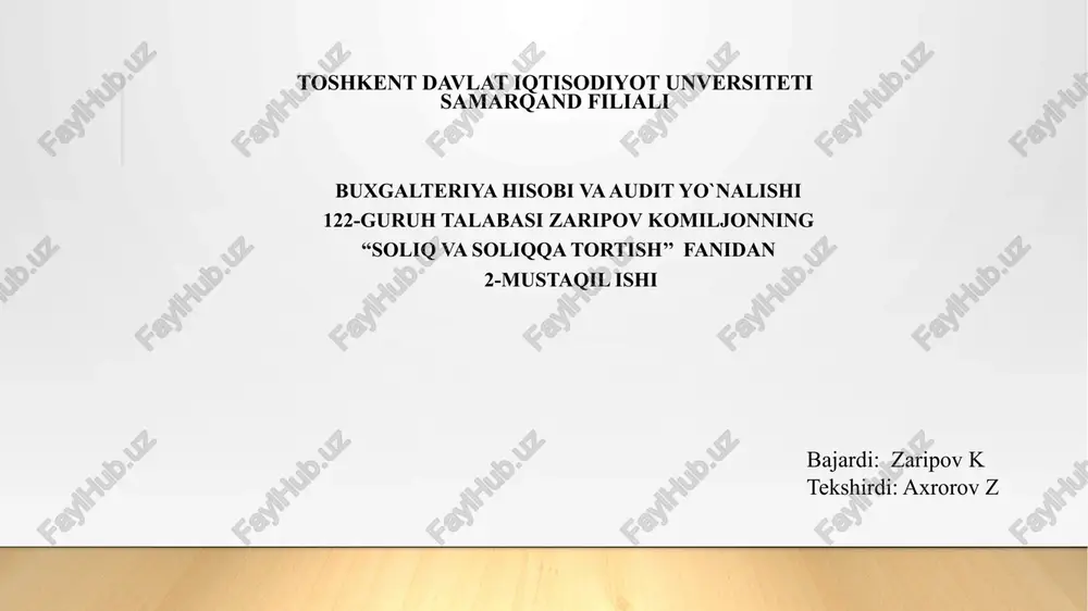 estoniya soliq tizimi — PPTX