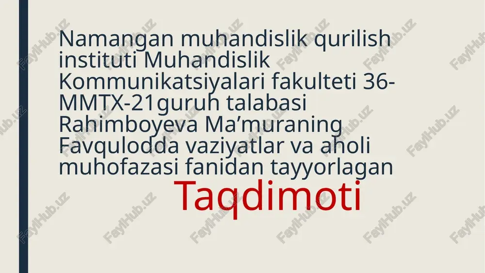 muhandislik kommunikatsiyalari — PPTX