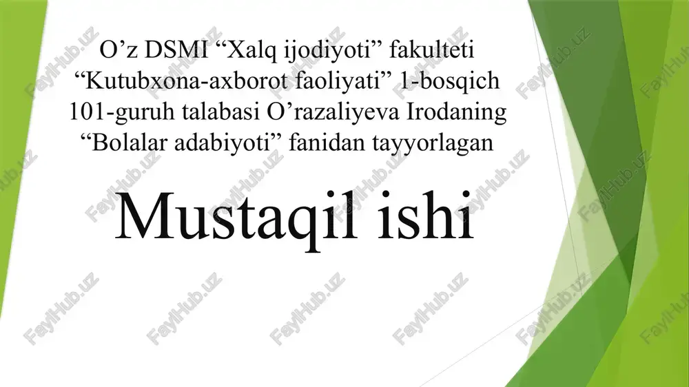 o’tmishdanertaklar — PPTX