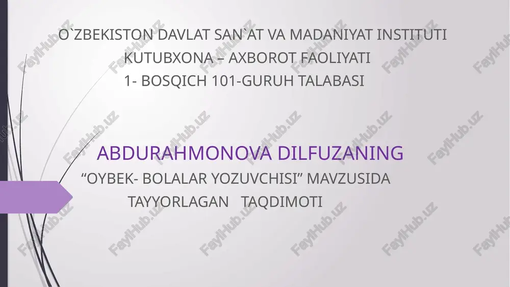 oybek-bolalaryozuvchisi — PPTX