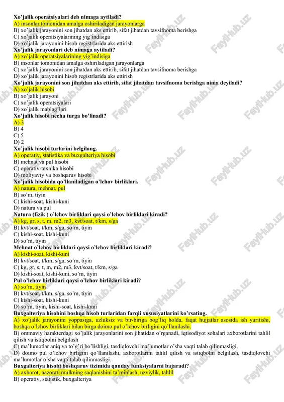 xo’jalik jarayonlari va hisobi — DOC
