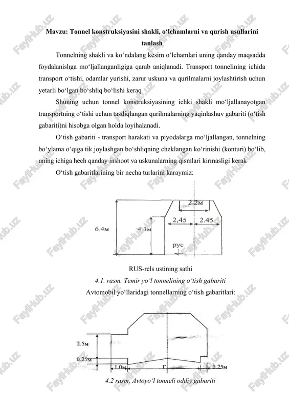 tonnel konstruksiyasi — DOCX