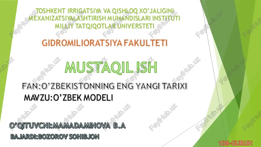 o'zbek modeli — PPTX