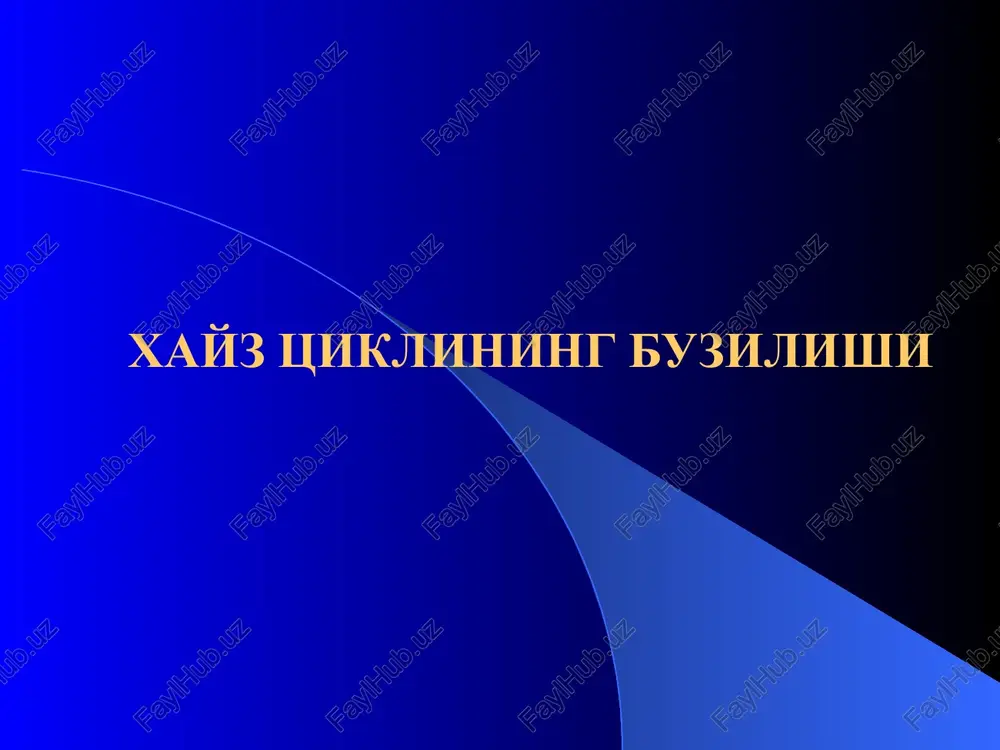 xayz tsiklining buzilishi — PPT