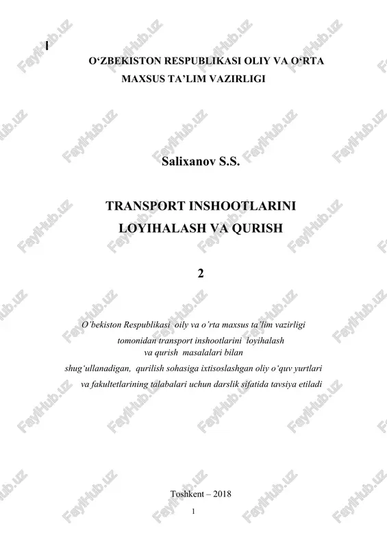 transport inshootlarini loyihalash va qurish — DOCX