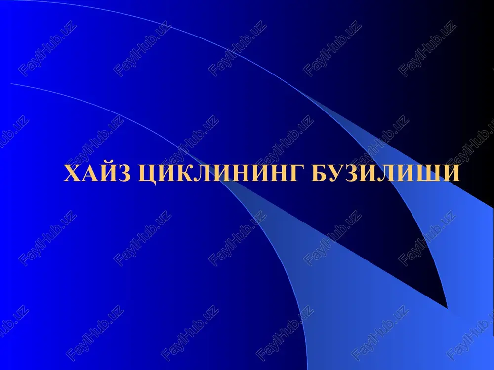 xayz tsiklining buzilishi — PPT