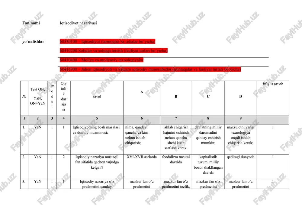 iqtisodiyot nazariyasi — DOCX