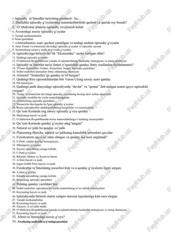 iqtisodiy ta'limodlar tarixi — DOC