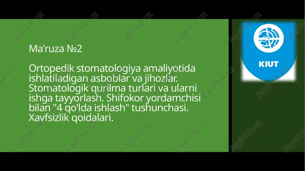 stomatologiya asboblar va jihozlar — PPTX