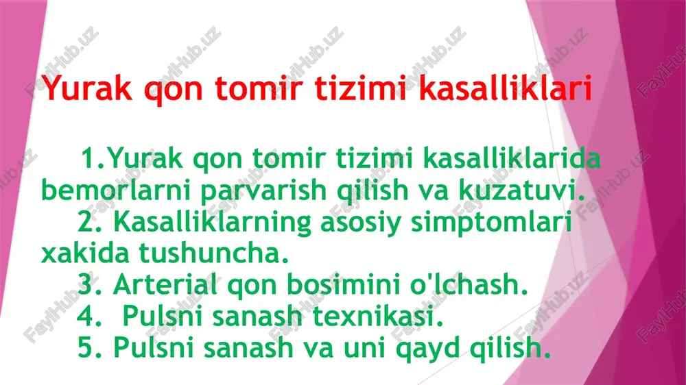 yurak-qon tomir tizimi kasalliklari — PPTX