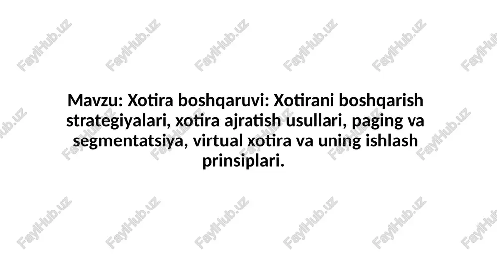 xotiraboshqaruvi:xotiraniboshqarishstrategiyalari — PPTX