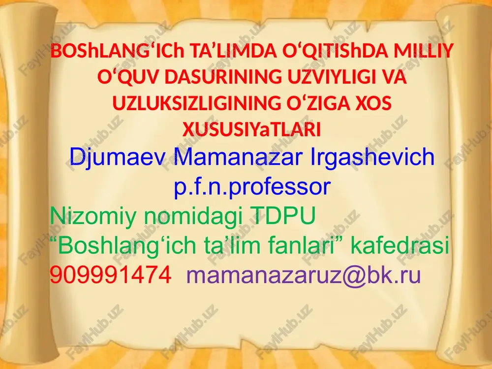 milliy o‘quv dasturi matematika — PPTX