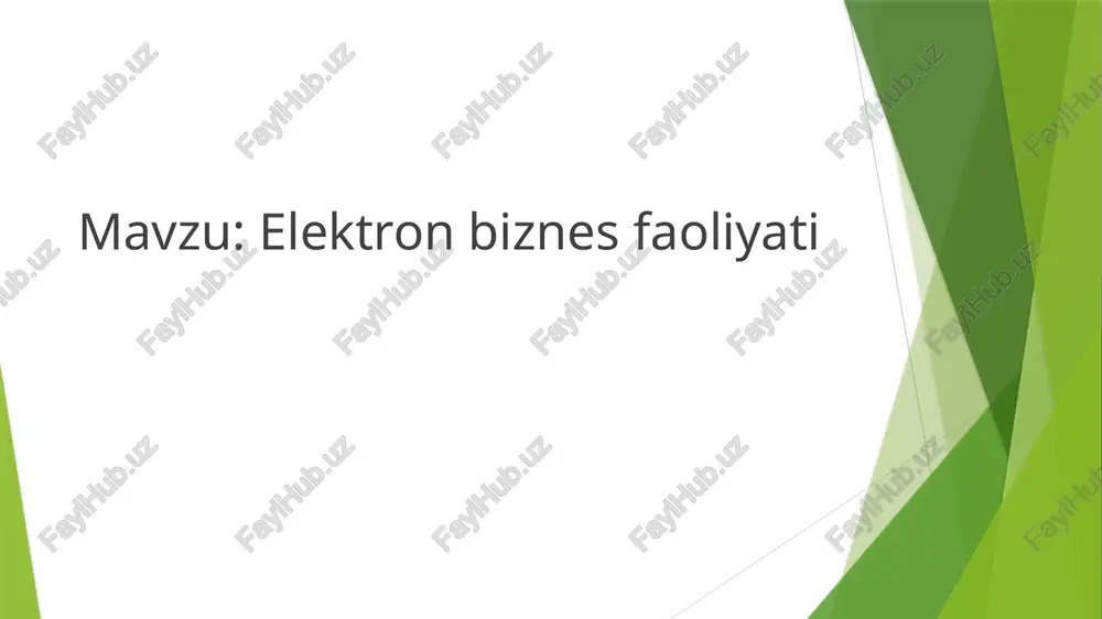 elektron biznes faoliyati — PPTX