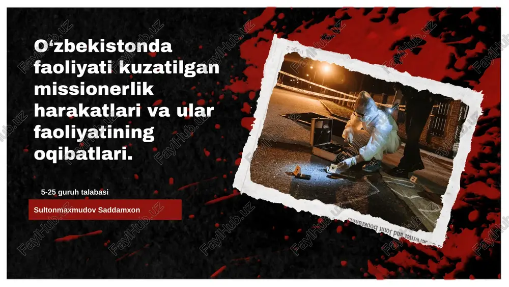 missionerlik harakatlari tarixi — PPTX