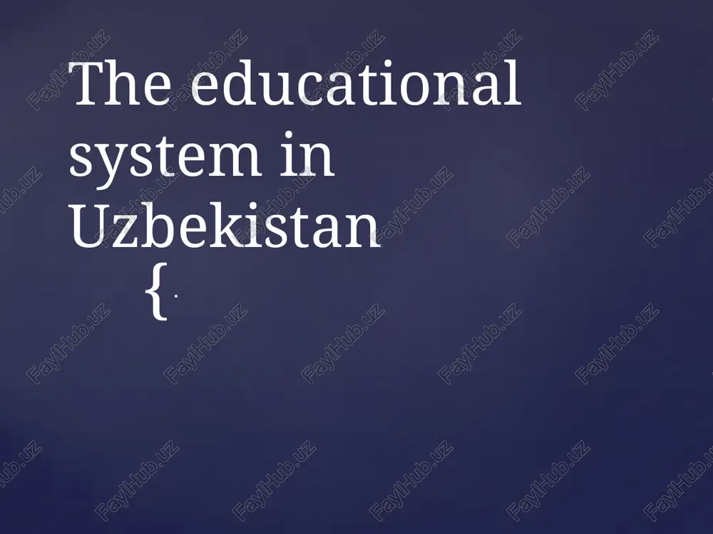 education system in uzbekistan — PPTX
