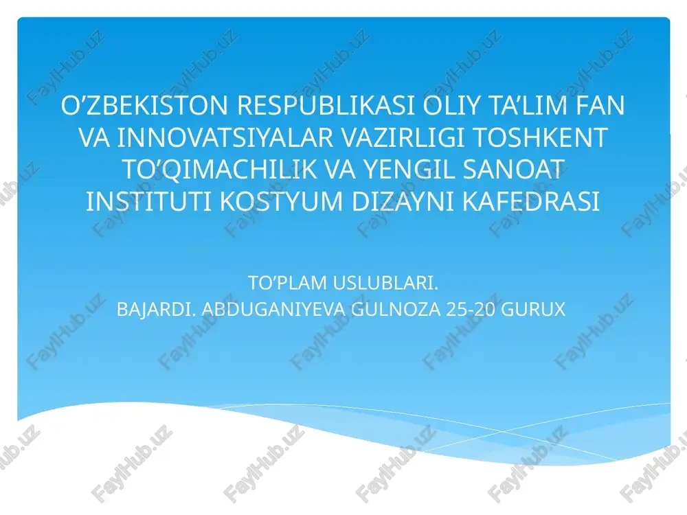 to’plam uslubi tarixi — PPTX